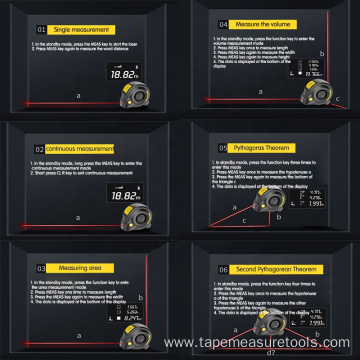 3 in 1 laser distance measuring tape